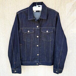 J Crew classic indigo denim trucker jacket, size small, excellent condition